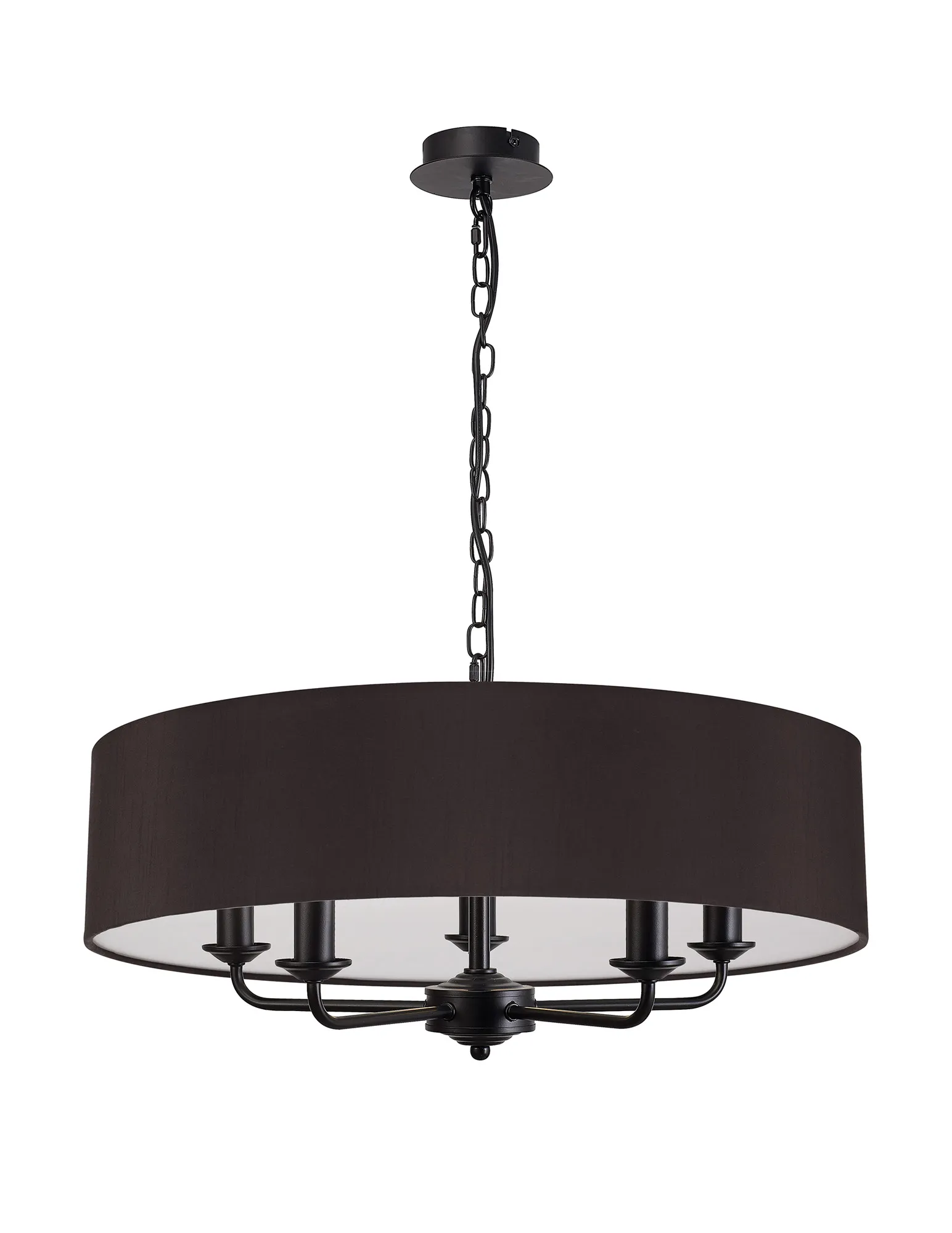 Banyan 60cm 5 Light Pendant Matt Black, Black DK1014  Deco Banyan MB BL